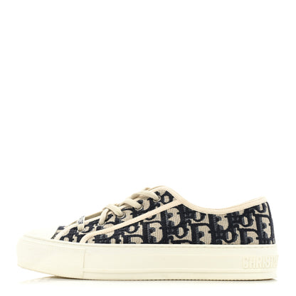 Christian Dior Canvas Oblique Walk'N'Dior Low Top Sneakers 38.5 Deep Blue 1 of 13