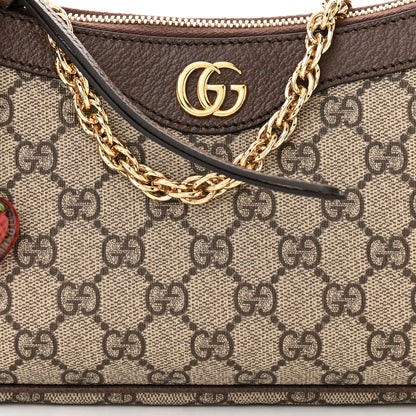 Gucci GG Supreme Monogram Textured Dollar Calfskin Web Small Ophidia GG Handbag Beige Ebony New Acero 8 of 14