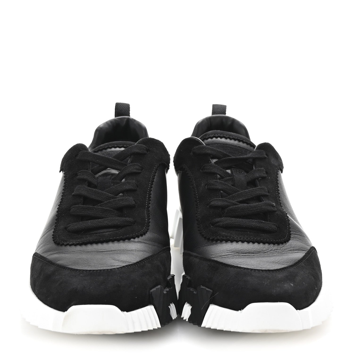 Hermes Goatskin Suede Goatskin Mens Bouncing Sneakers 43.5 Black 3 of 10