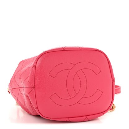 Chanel Caviar Quilted Fashion Therapy Bucket Drawstring Bag Dark Pink 4 of 11