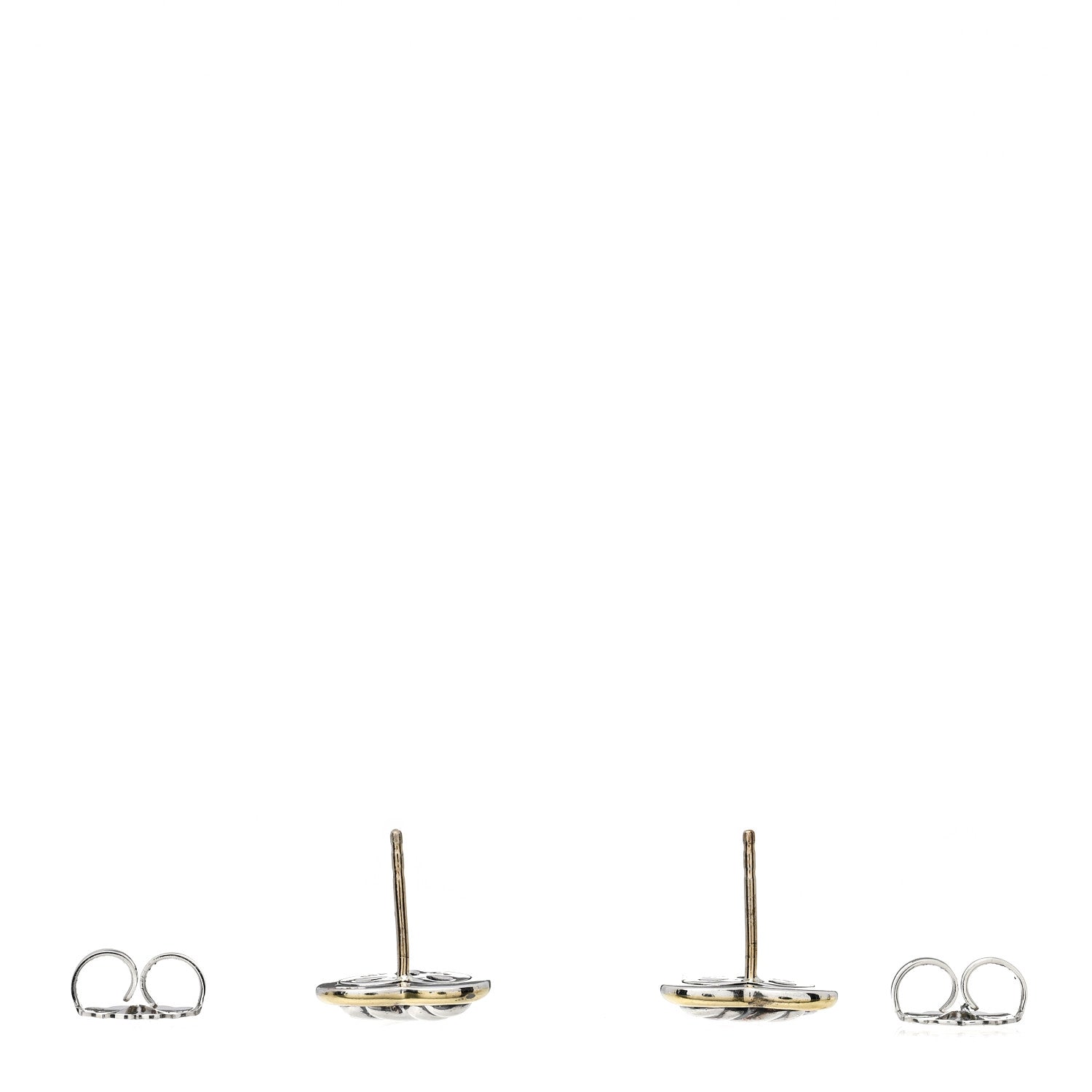 David Yurman Sterling Silver 18K Yellow Gold Cable Heart Earrings 3 of 4