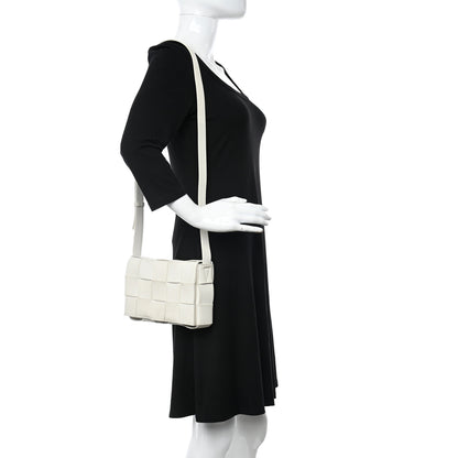 Bottega Veneta Lambskin Maxi Intrecciato Cassette Crossbody Bag White 2 of 16