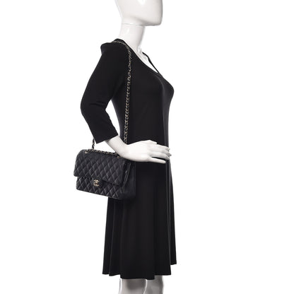 Chanel Caviar Quilted Medium Double Flap Navy 2 of 12