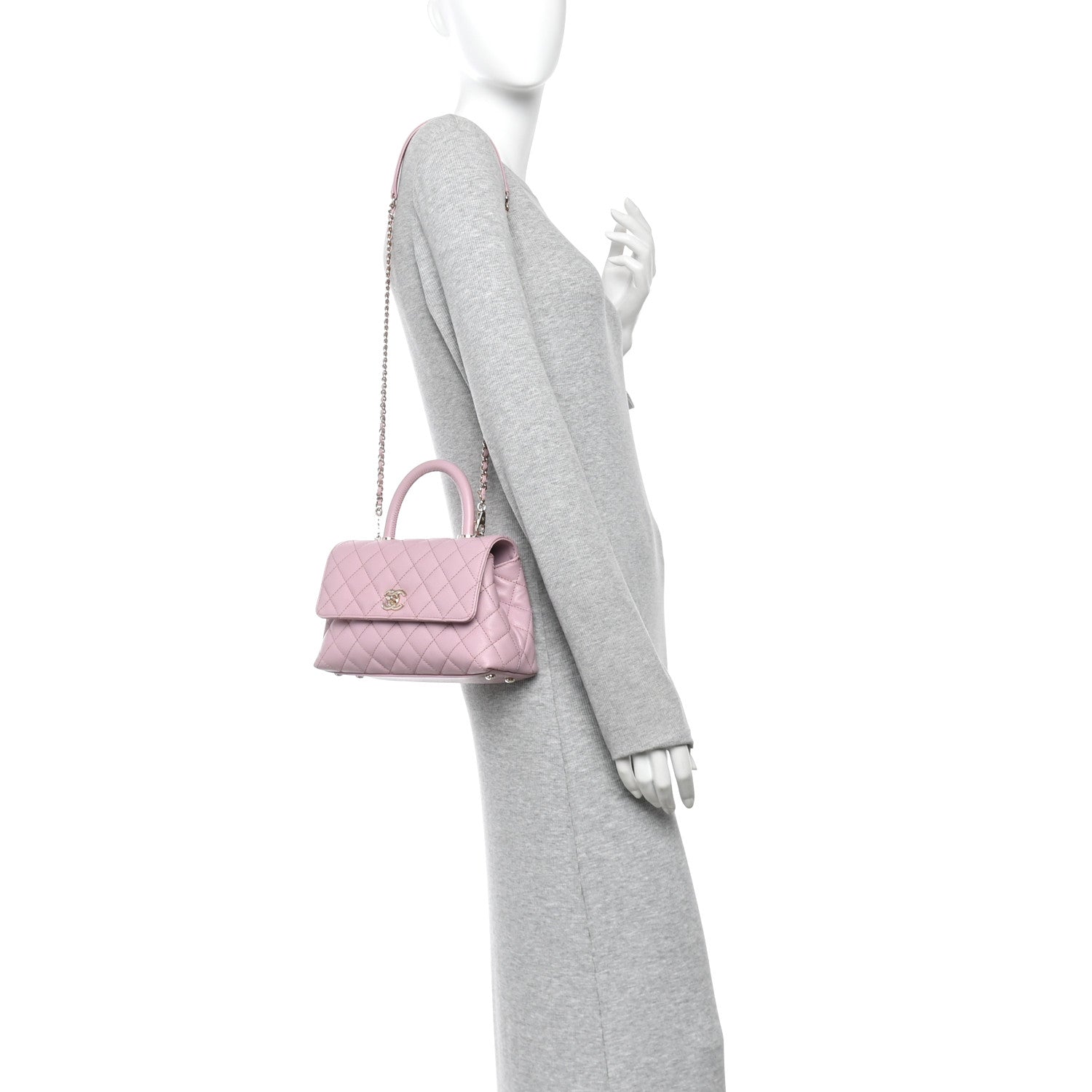 Chanel Caviar Quilted Mini Coco Handle Flap Light Pink 2 of 10