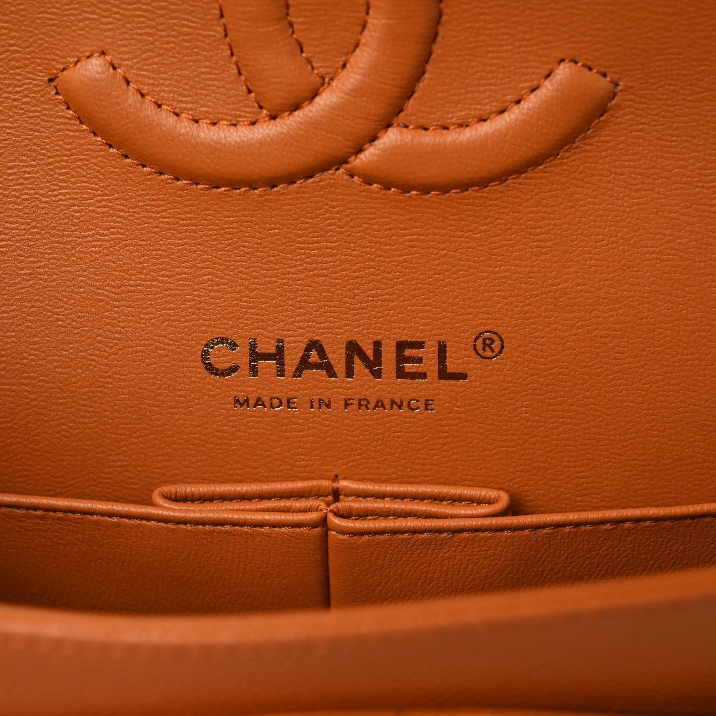 Caviar Quilted Medium Double Flap Light Brown