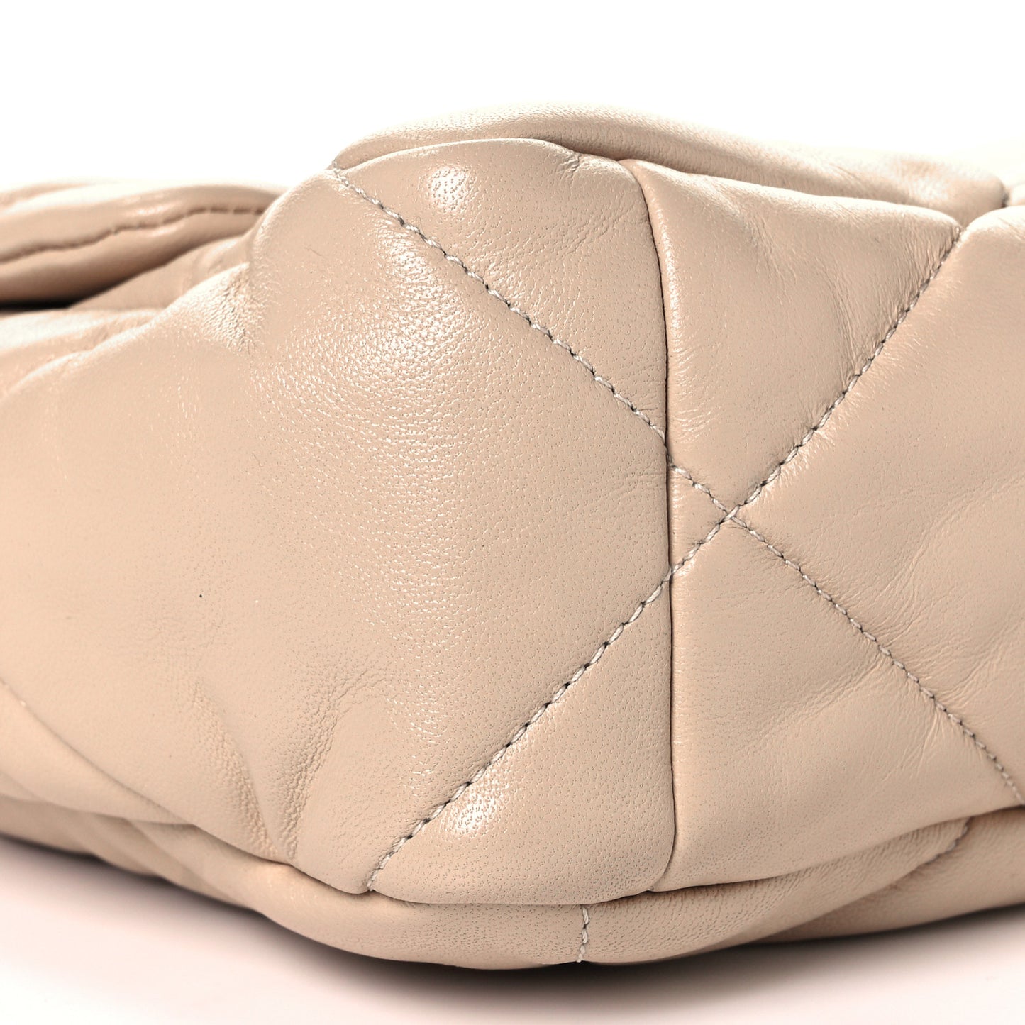 Lambskin Quilted Large Chanel 19 Flap Beige