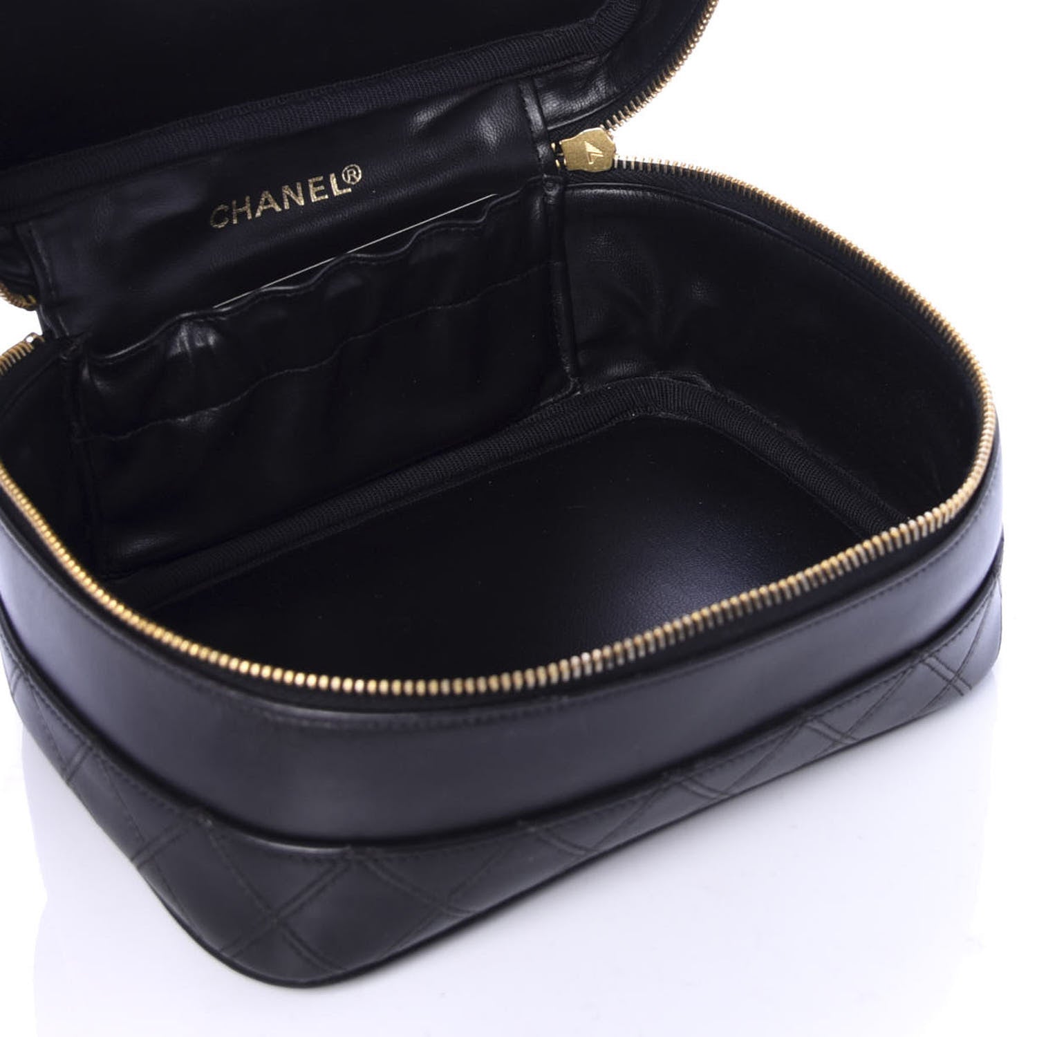 Chanel Lambskin Vanity Cosmetic Case Black 5 of 9