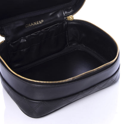 Chanel Lambskin Vanity Cosmetic Case Black 5 of 9