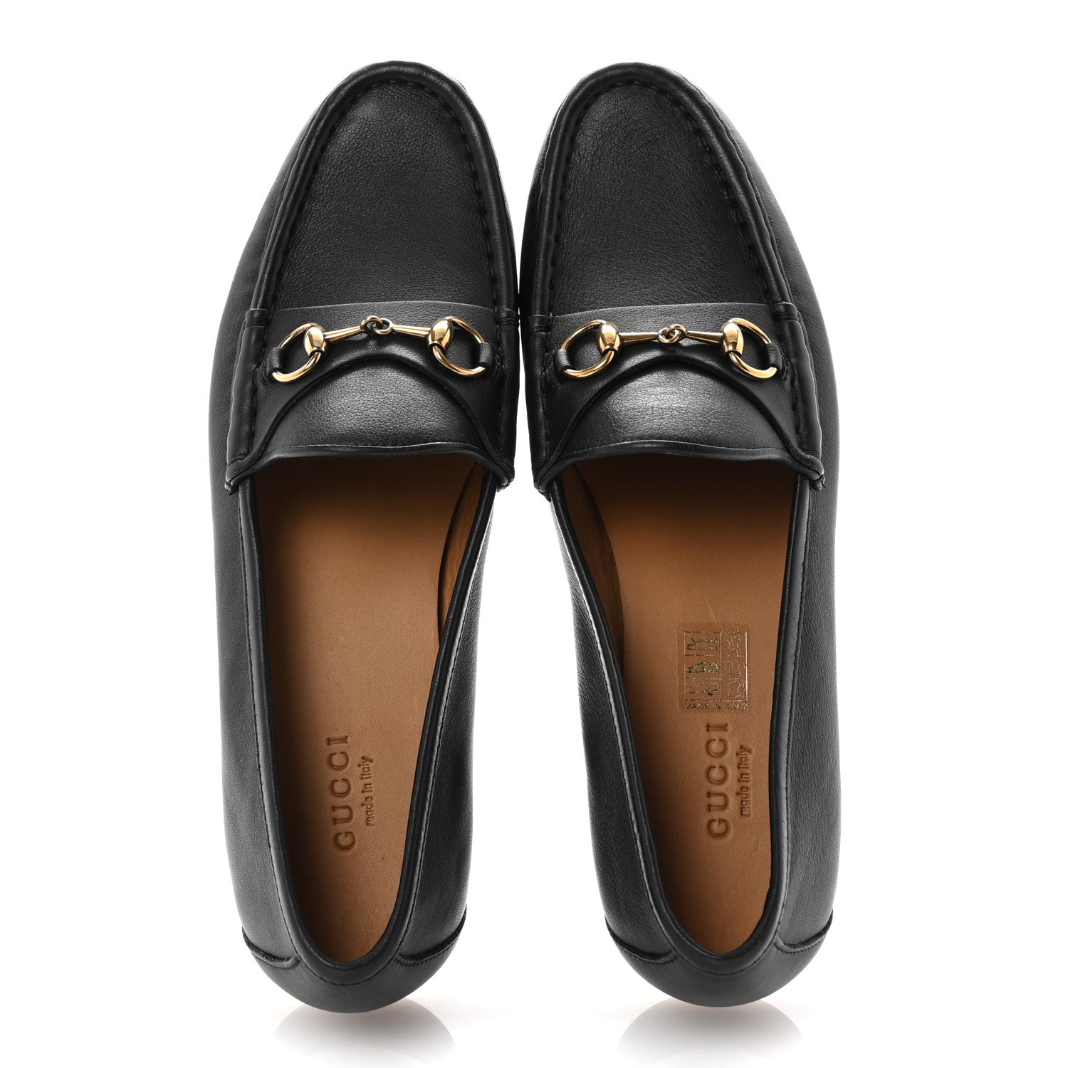 Gucci Calfskin Womens 1953 Horsebit Loafers 38.5 Black 2 of 10
