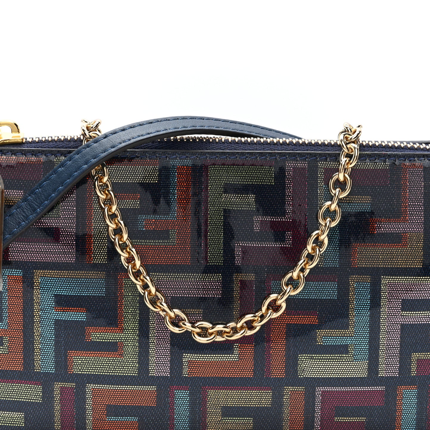 Zucca Vitrified Lurex Baguette Pouch Multicolor Blue Abyss Soft Gold