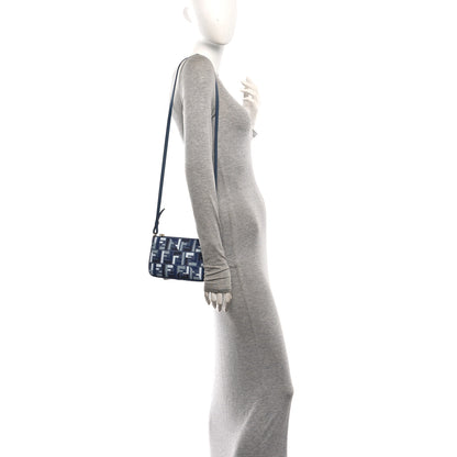Fendi Fabric Jacquard Vitello Grace FF 1974 Baguette Pouch Myrtle Multicolor Soft Gold 2 of 10