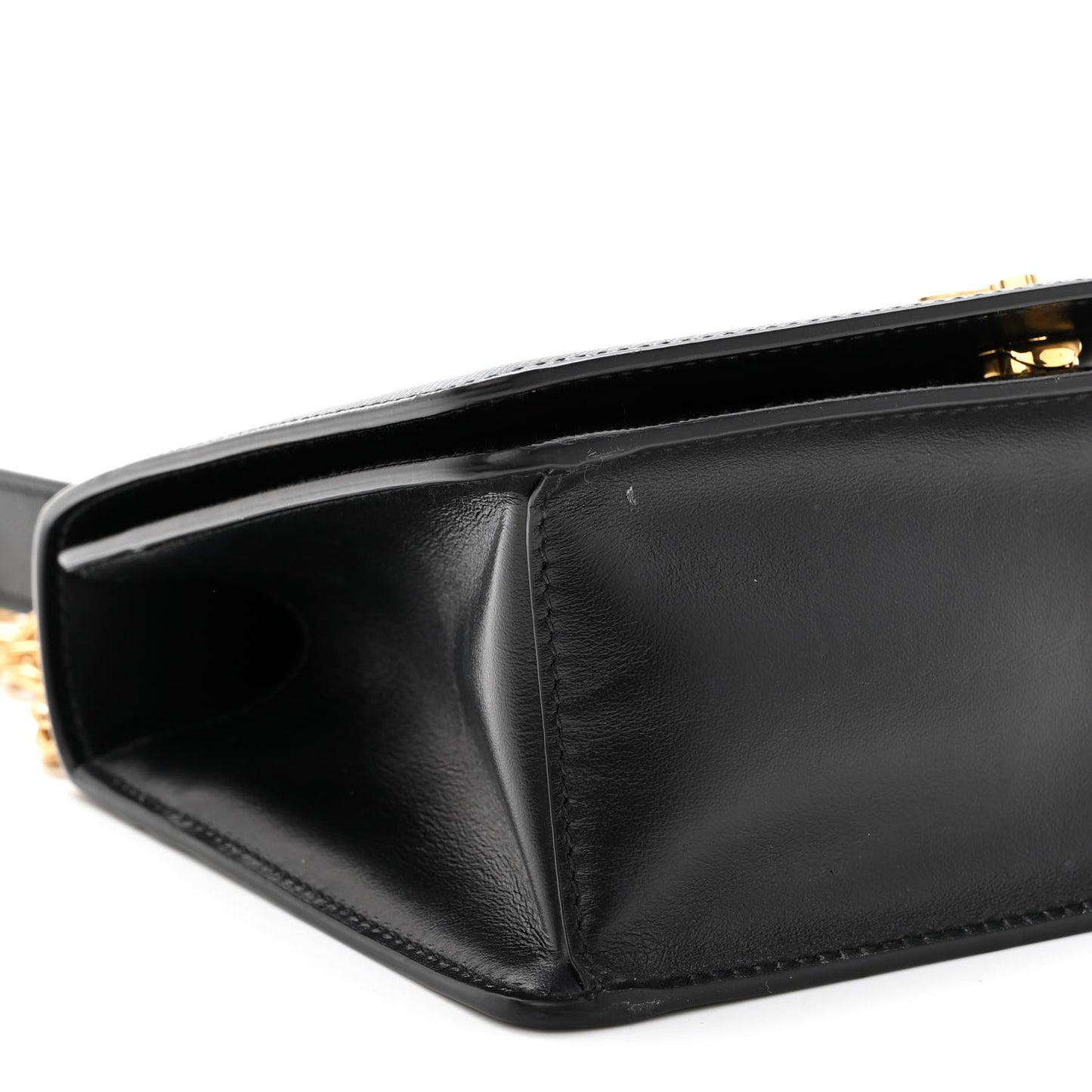 Saffiano Chain Shoulder Bag Black