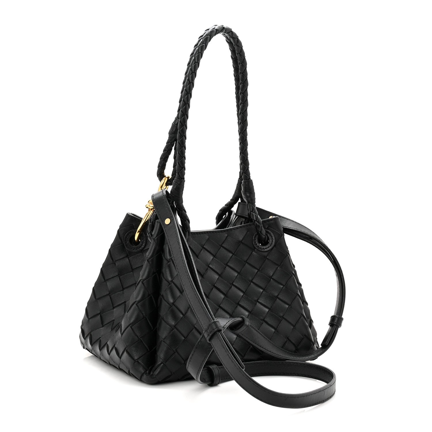 Bottega Veneta Nappa Intrecciato Small Parachute Shoulder Bag Black 3 of 10