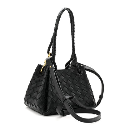Bottega Veneta Nappa Intrecciato Small Parachute Shoulder Bag Black 3 of 10