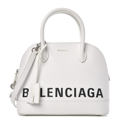 Balenciaga Signature Grained Calfskin Logo S Ville Top Handle Bag White 1 of 6