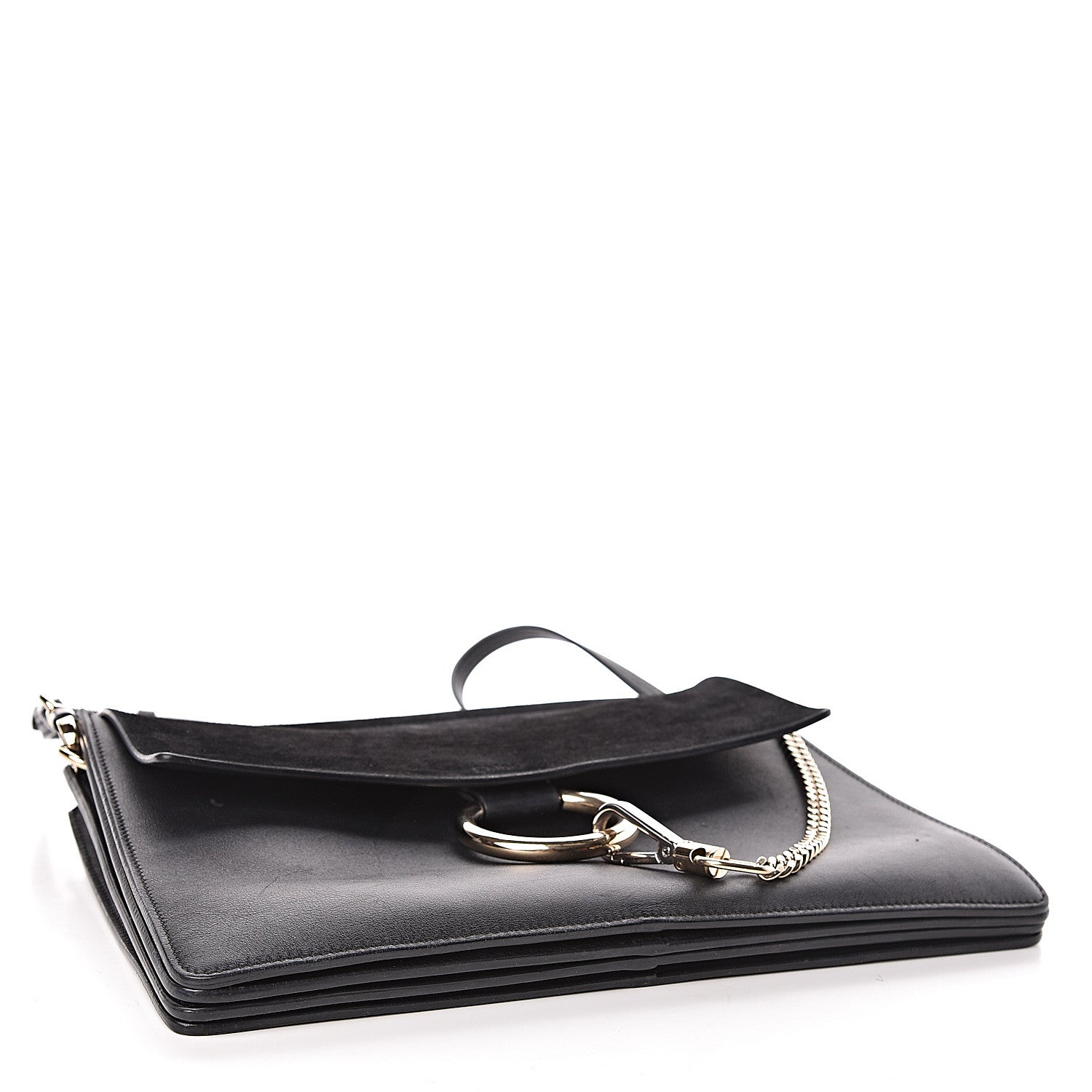 Chloe Suede Calfskin Medium Faye Shoulder Bag Black 4 of 14