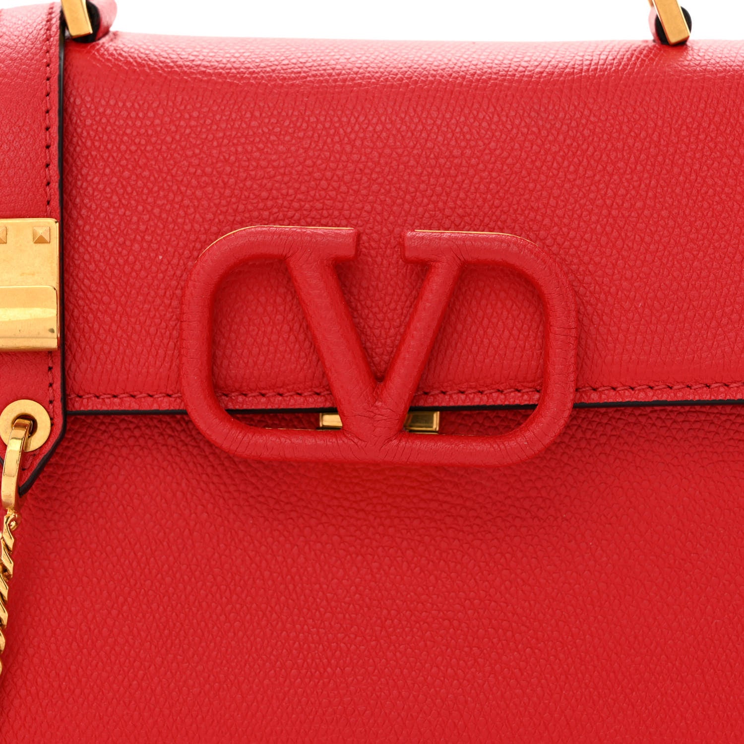 Valentino Garavani Grainy Calfskin Small VSling Top Handle Bag Rouge Pur Cerise 7 of 10