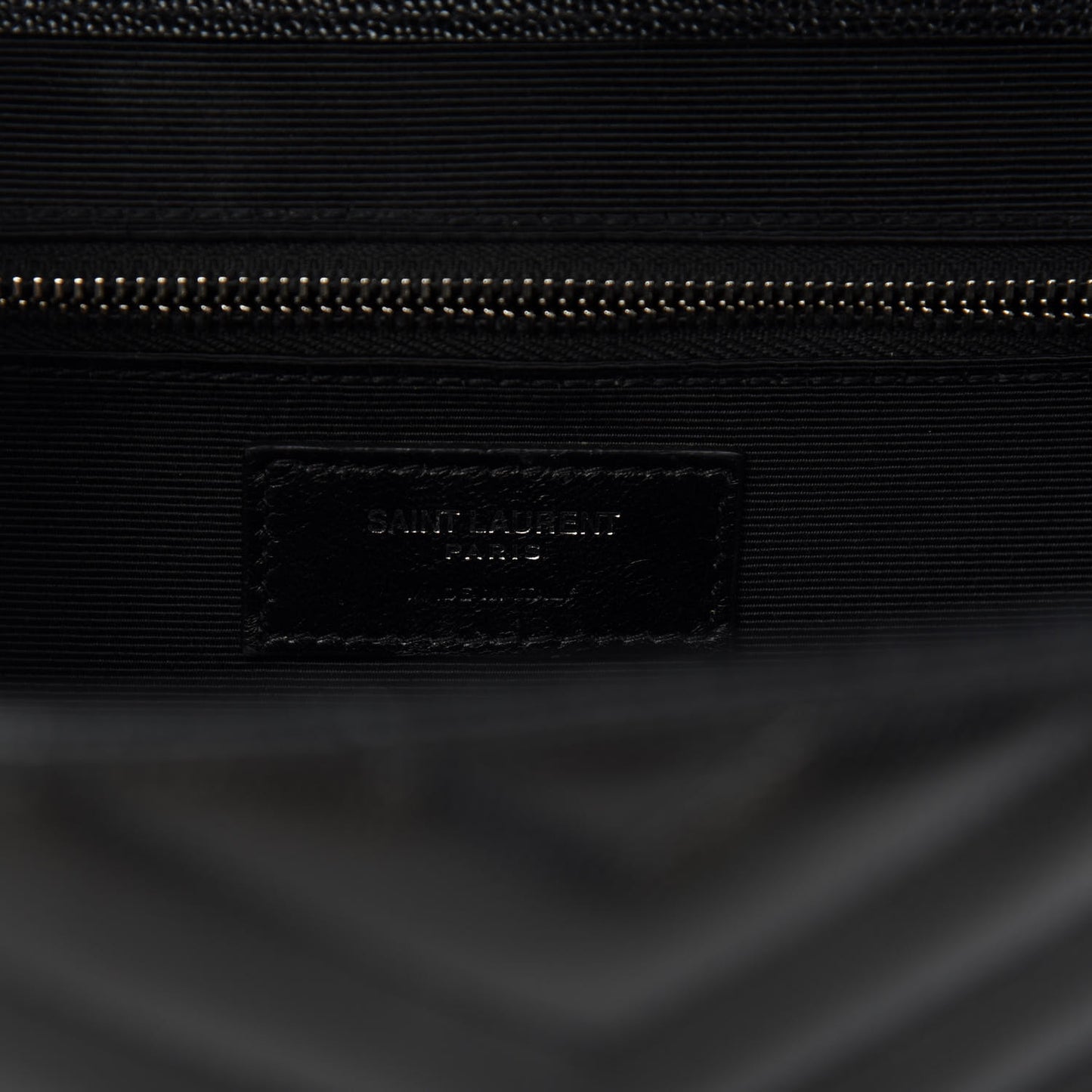 Grain De Poudre Matelasse Chevron Large Monogram Satchel Black