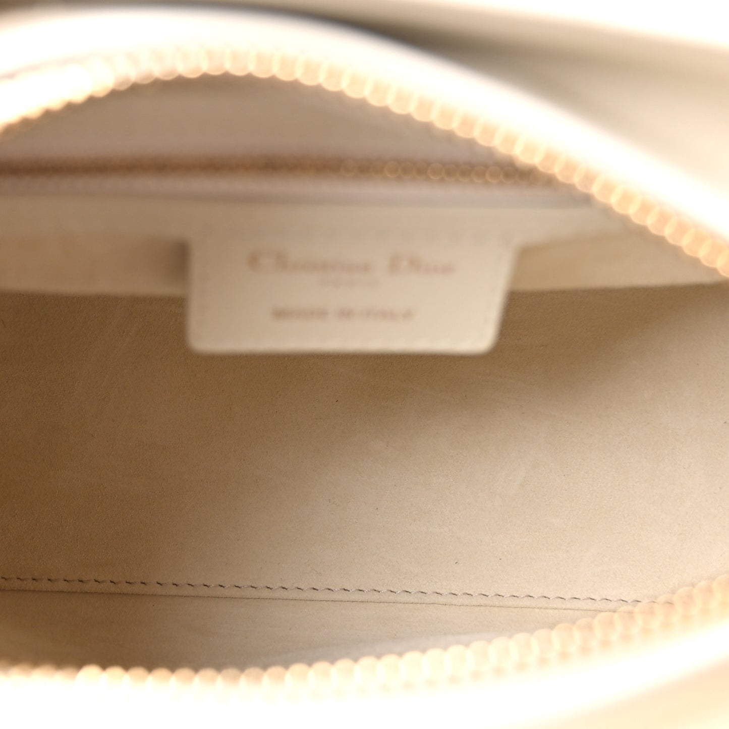 Smooth Calfskin Sequin Embroidered Clover Medium Lady Dior White