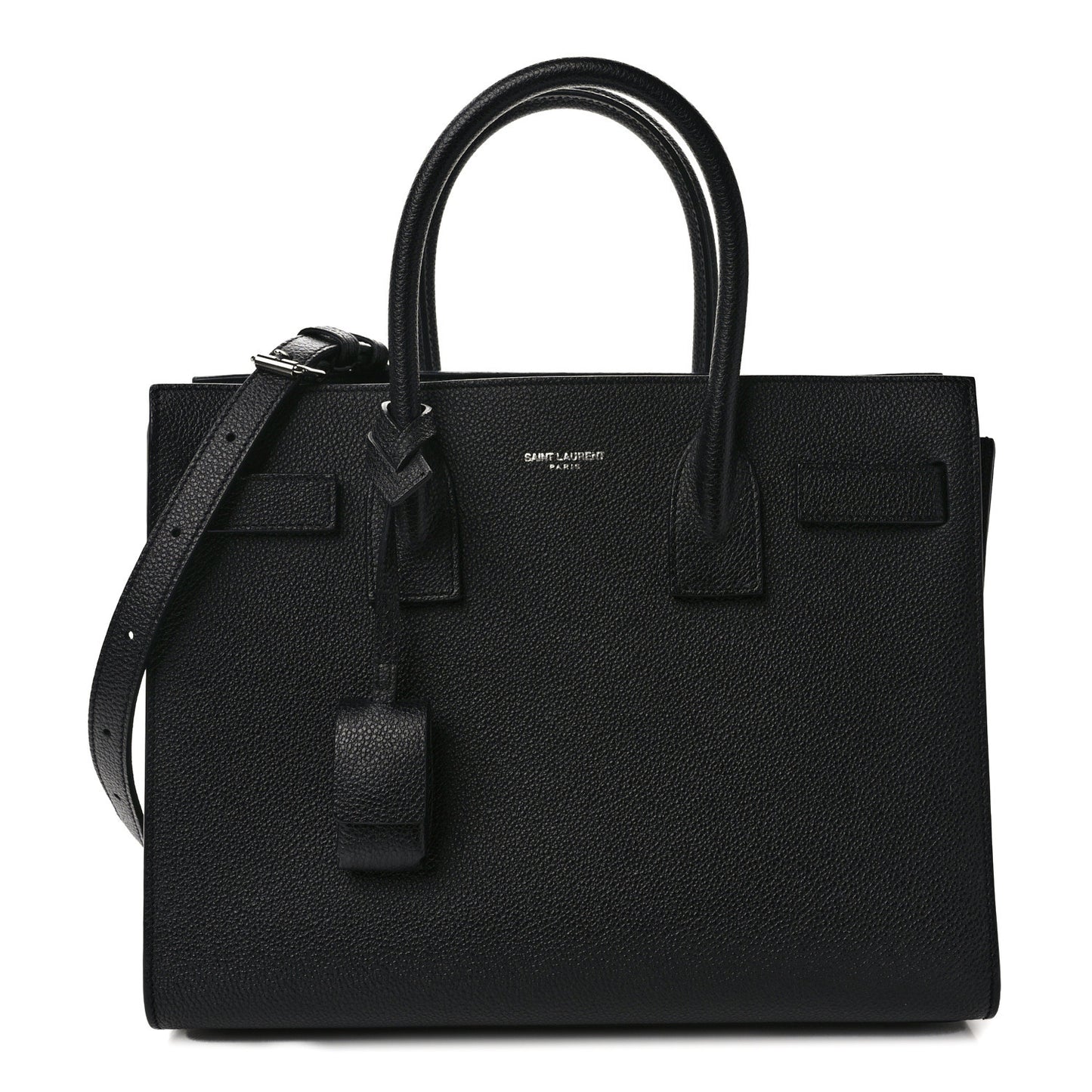Grained Calfskin Baby Sac De Jour Black