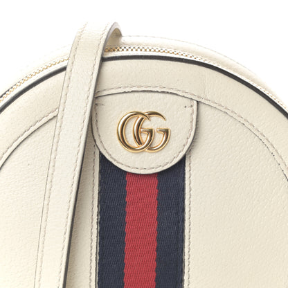 Gucci Textured Calfskin Web Mini Ophidia Round Shoulder Bag Mystic White 7 of 9