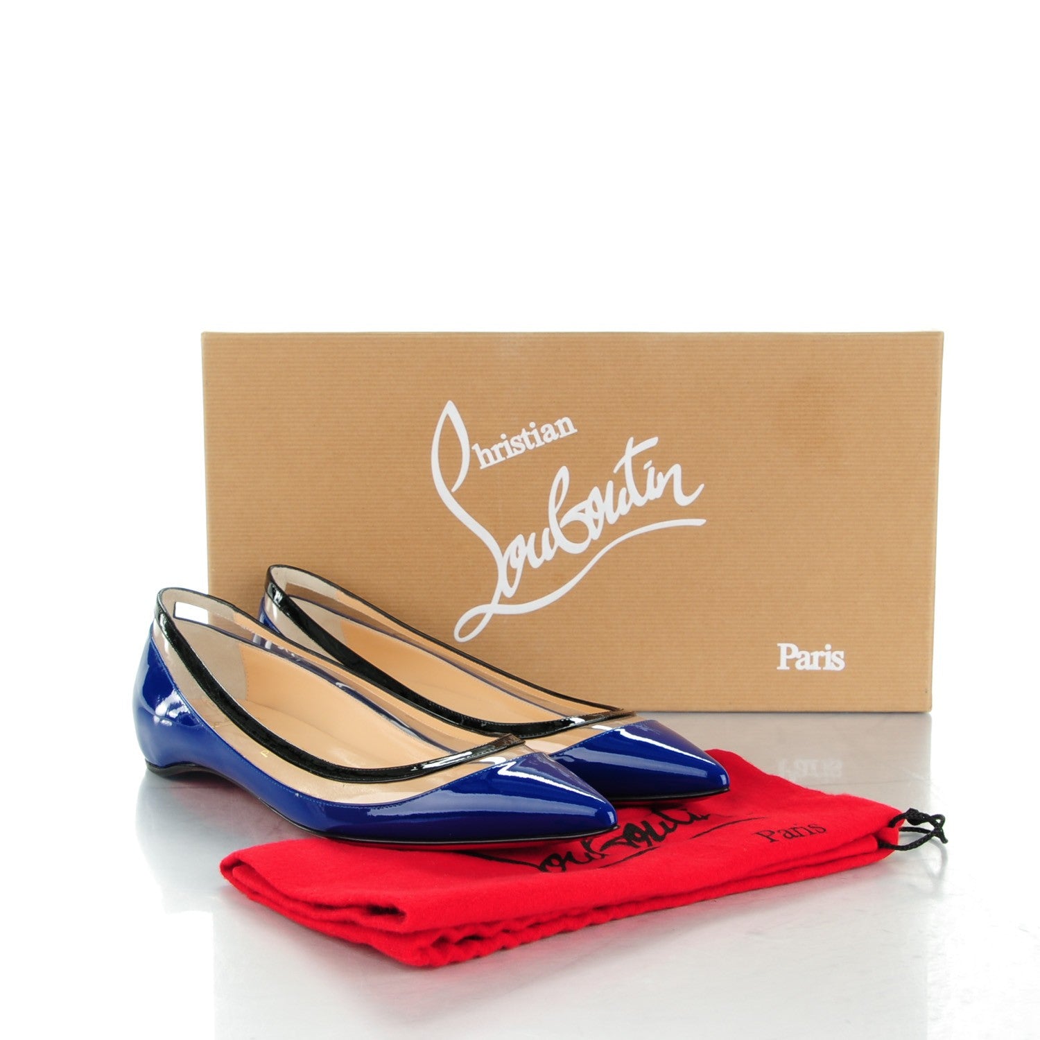 Christian Louboutin Patent Paulina Flats 37 Neptune Black 8 of 8