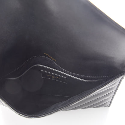 Saint Laurent Grain De Poudre Matelasse Tribeca Chain Wallet Black 6 of 9