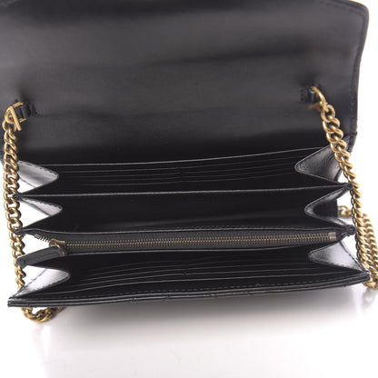 Gucci Calfskin Matelasse GG Marmont Chain Wallet Black 5 of 11