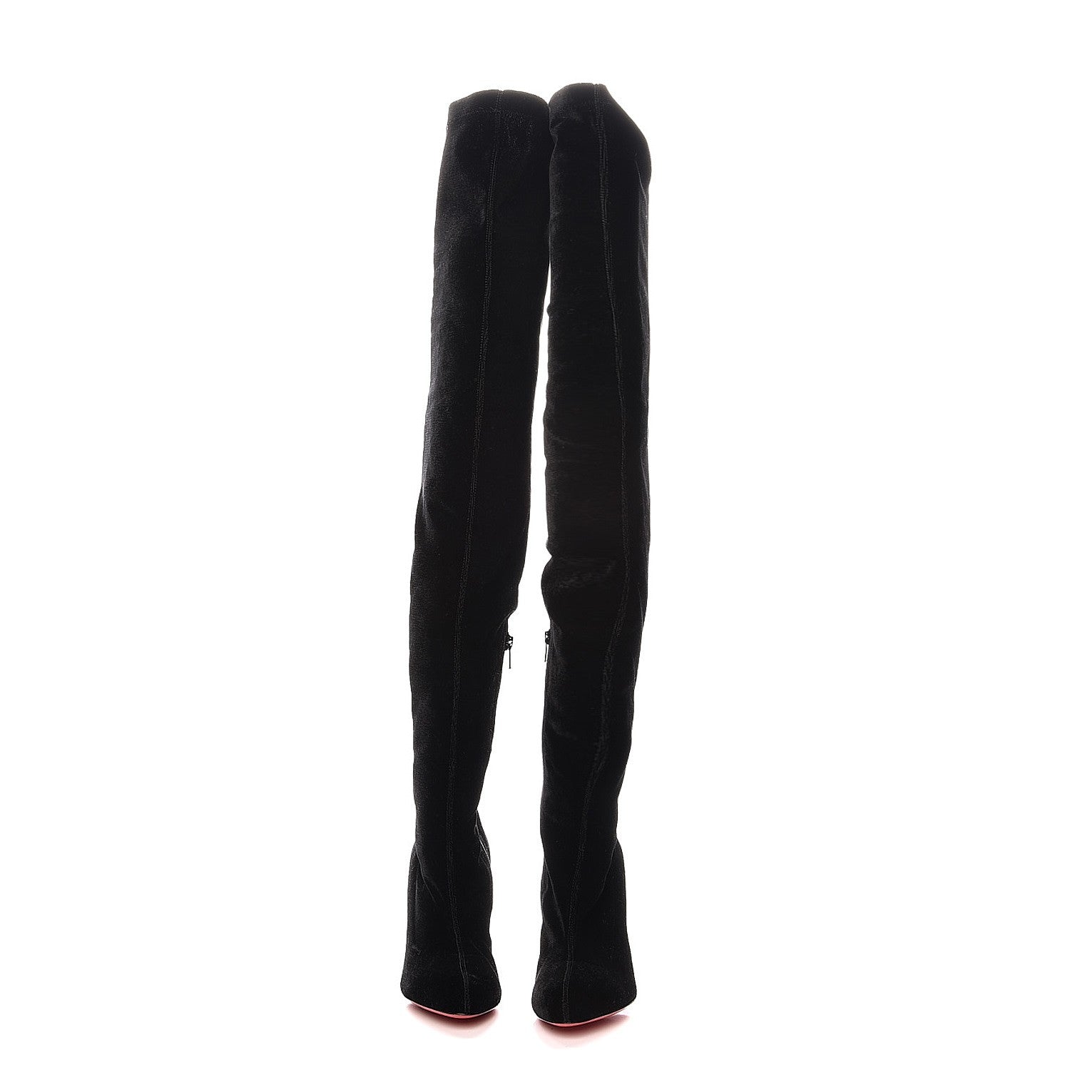 Christian Louboutin Velvet Classe 100 Stretch Over The Knee Boots 36.5 Black 4 of 6