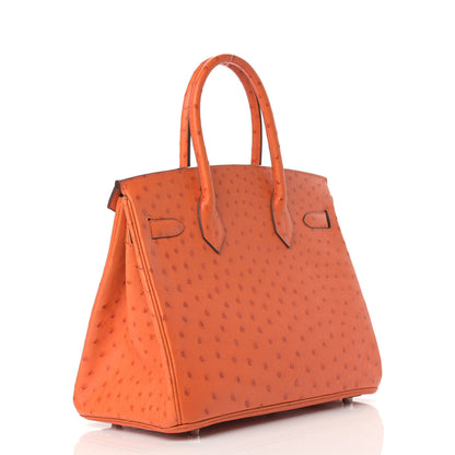 Hermes Ostrich Birkin 30 Tangerine 3 of 10