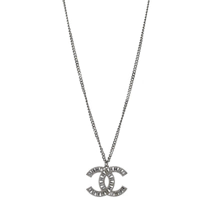 Chanel Baguette Crystal CC Necklace Silver 1 of 4