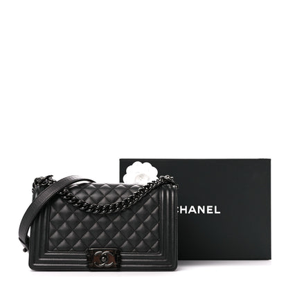 Chanel Caviar Quilted Medium Boy Flap So Black 12 of 12