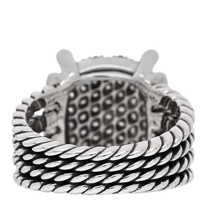 David Yurman Sterling Silver Diamond 16mm Wheaton Ring 57 8 4 of 6