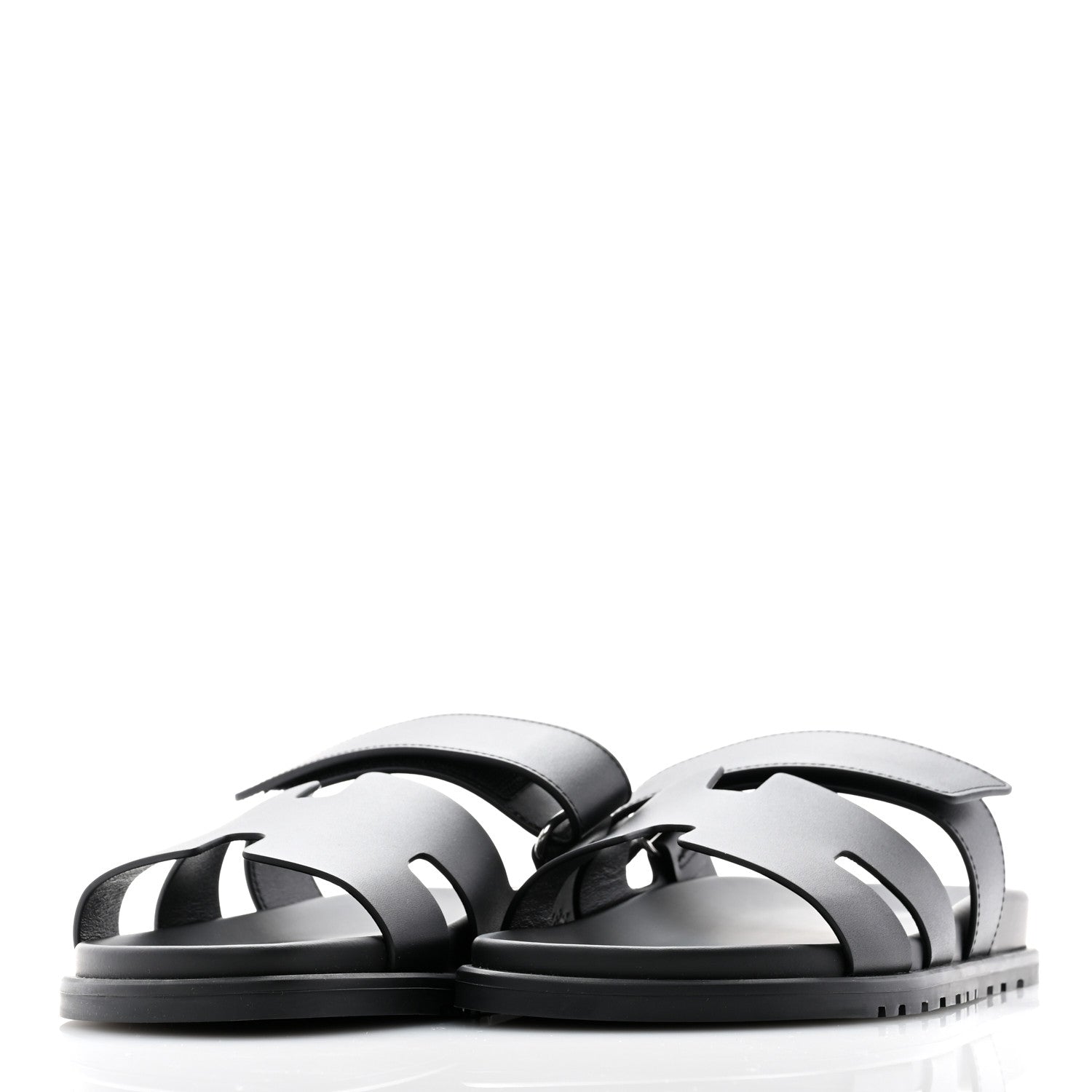Hermes Calfskin Mens Chypre Sandals 42.5 Black 3 of 9
