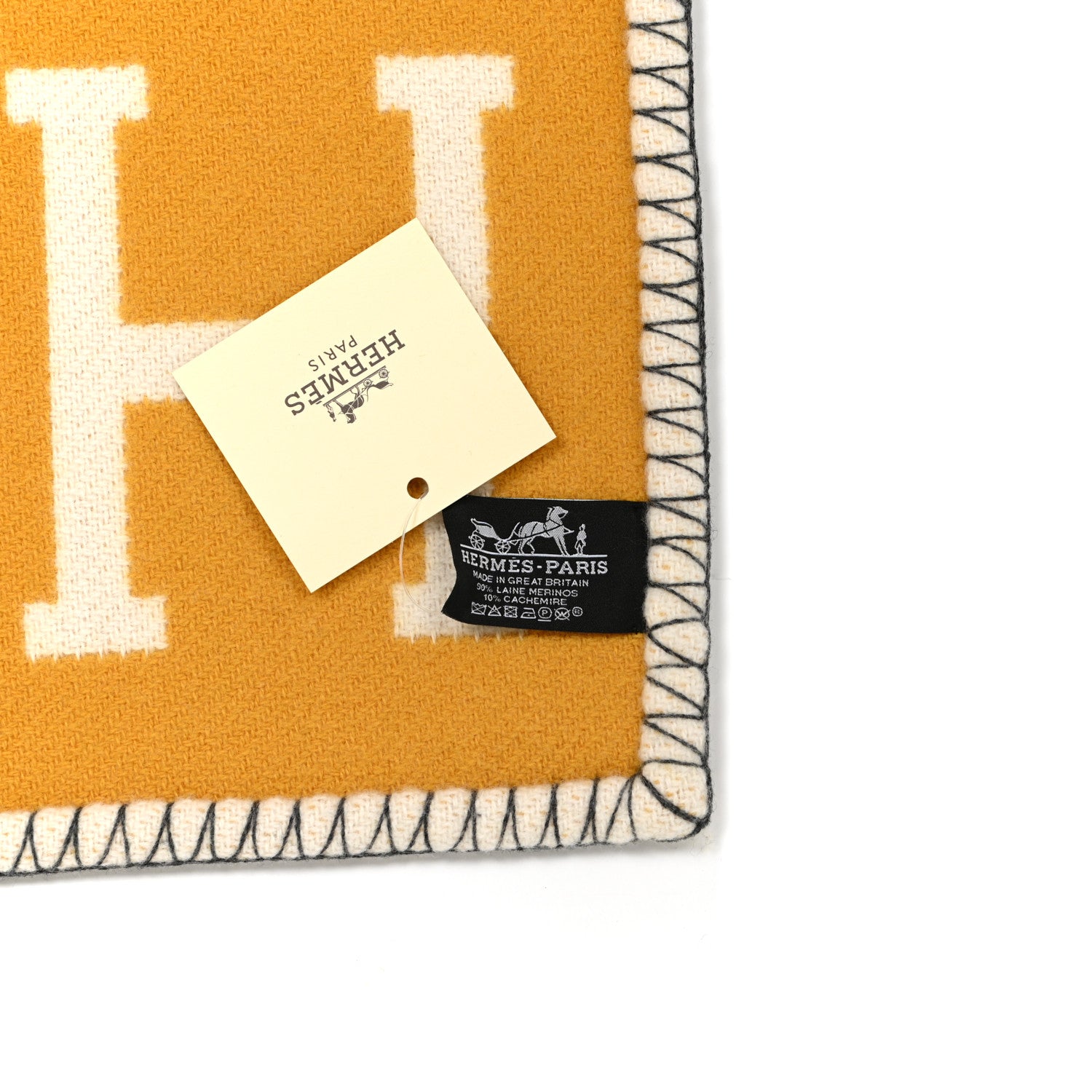 Hermes Wool Cashmere Avalon III Blanket Gris Soleil 3 of 3