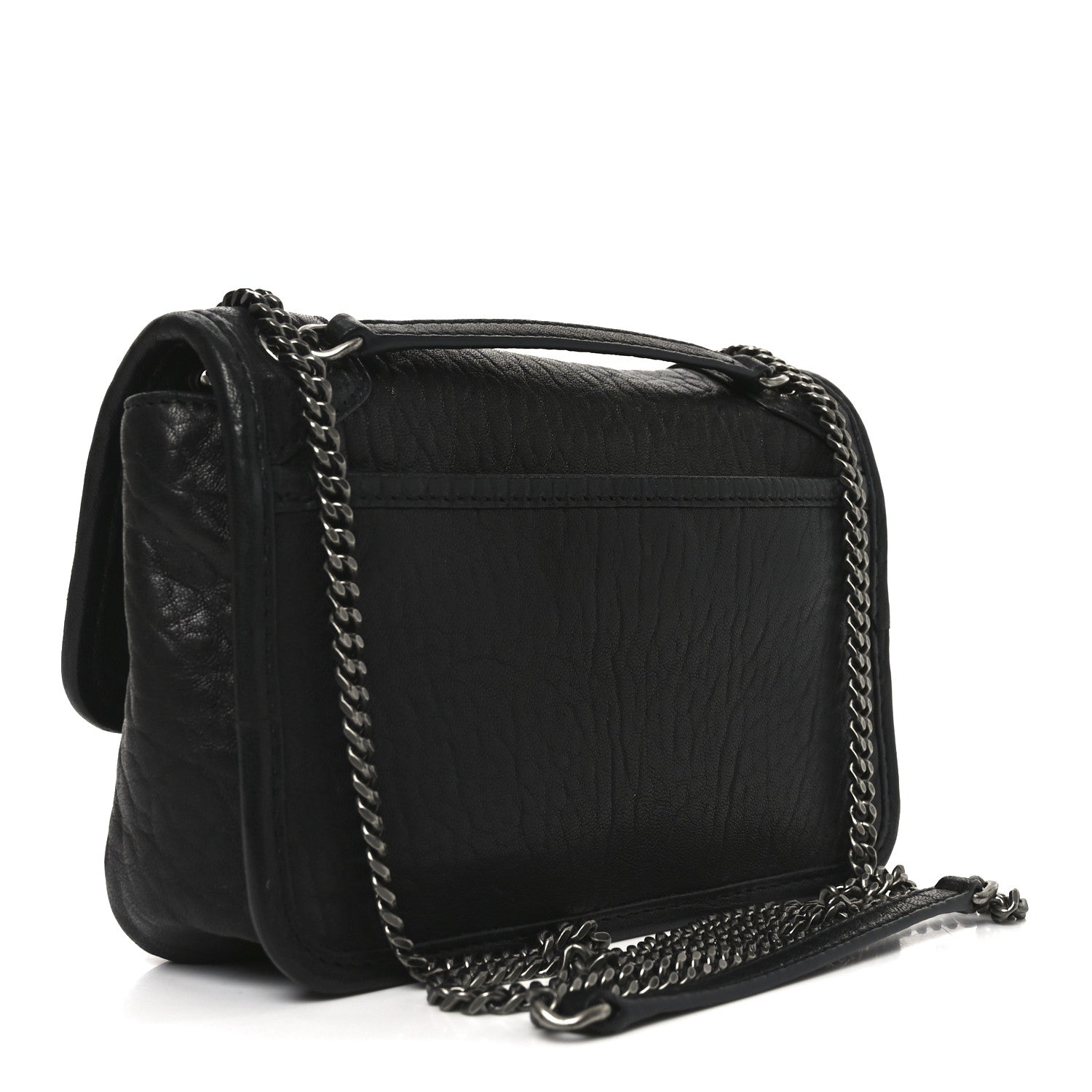 Saint Laurent Grained Lambskin Monogram Mini Niki Chain Satchel