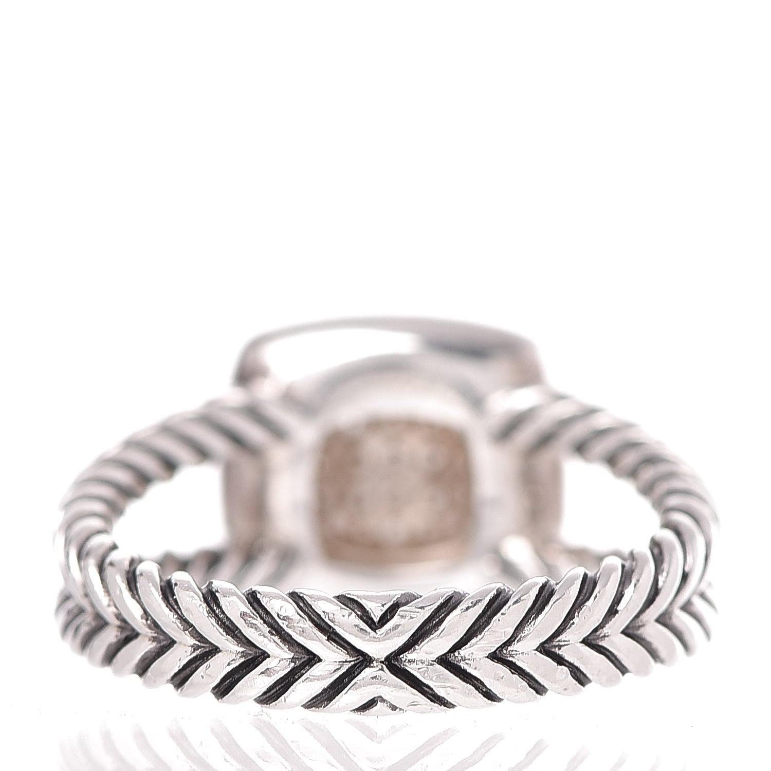 David Yurman Sterling Silver Diamond 7mm Petite Albion Pave Ring 52 6 4 of 5