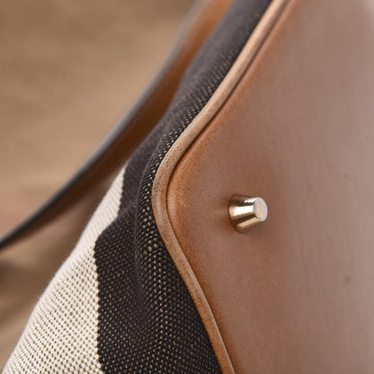 Burberry Canvas Mega Check Medium Ashby Hobo Saddle Brown 10 of 11
