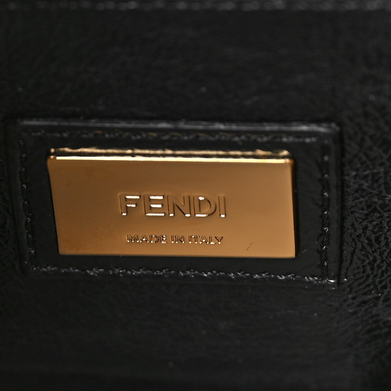 Fendi Agnello Old Shine Medium Peekaboo Iconic Satchel Black 6 of 8