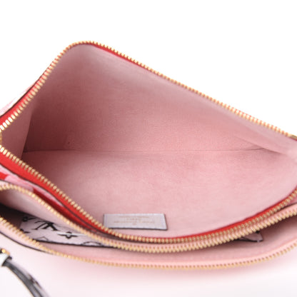 Louis Vuitton Monogram Giant Double Zip Pochette Rouge 5 of 7