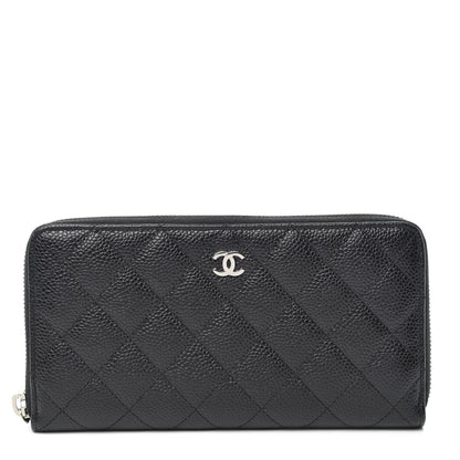 Chanel Caviar Quilted Large Gusset Zip Around Wallet Black 1 of 11