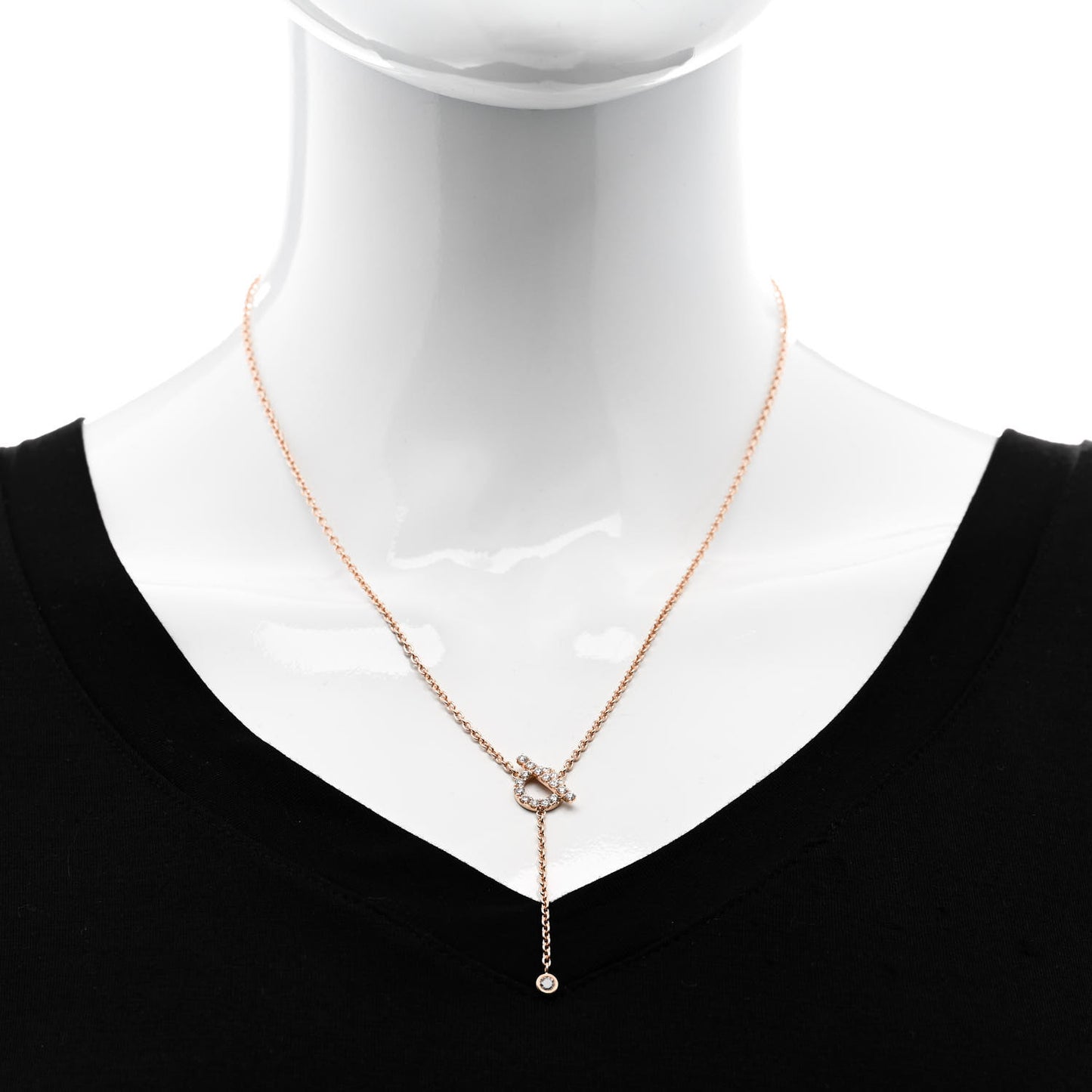18K Rose Gold Diamond Finesse Lariat Necklace