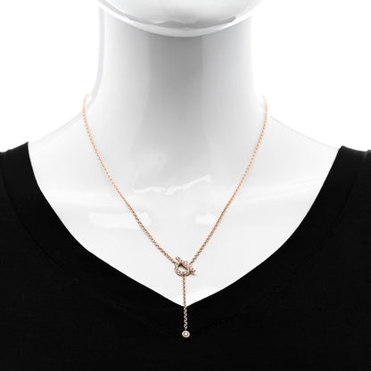 Hermes 18K Rose Gold Diamond Finesse Lariat Necklace 2 of 5