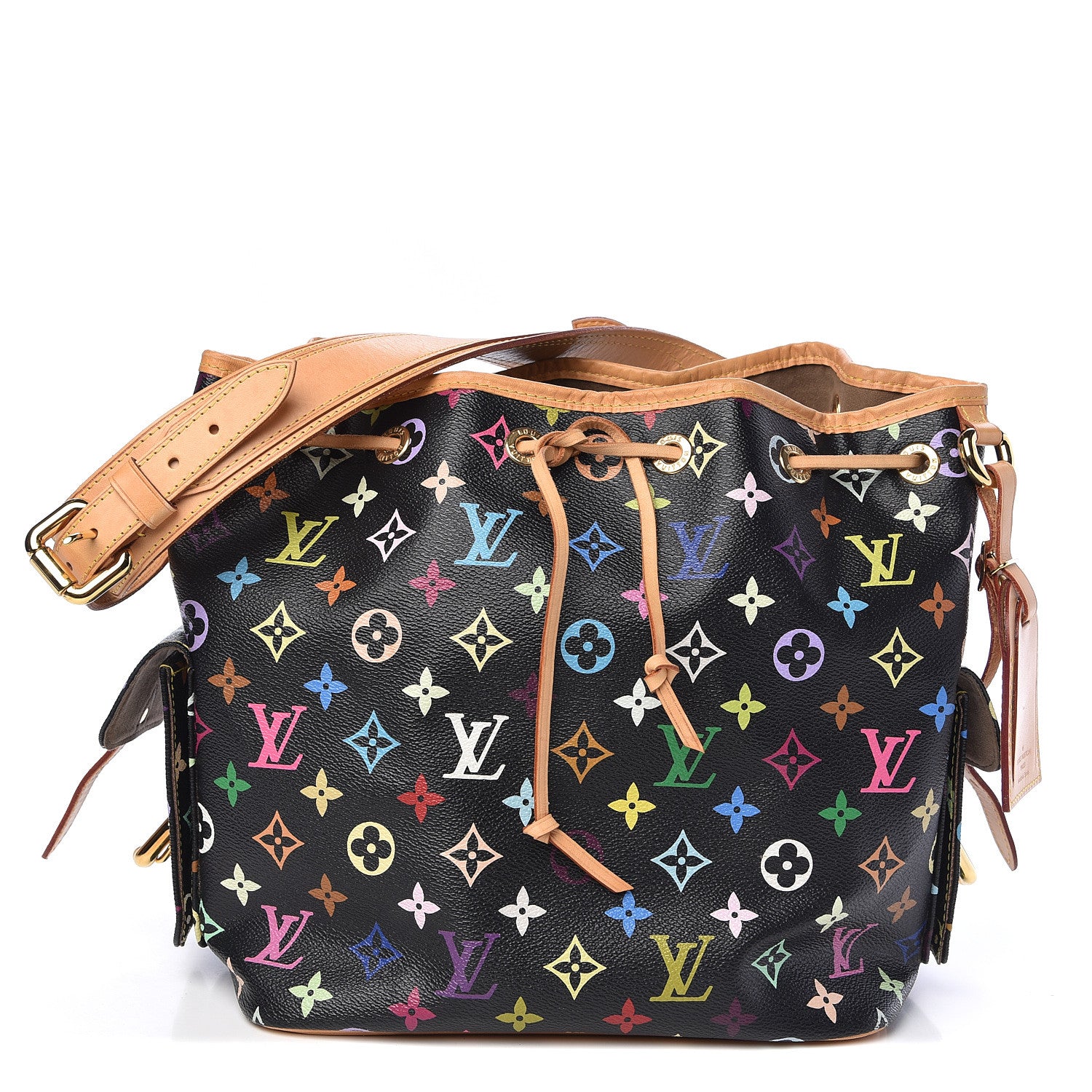 Louis Vuitton Monogram Multicolor Petit Noe Black 2 of 13