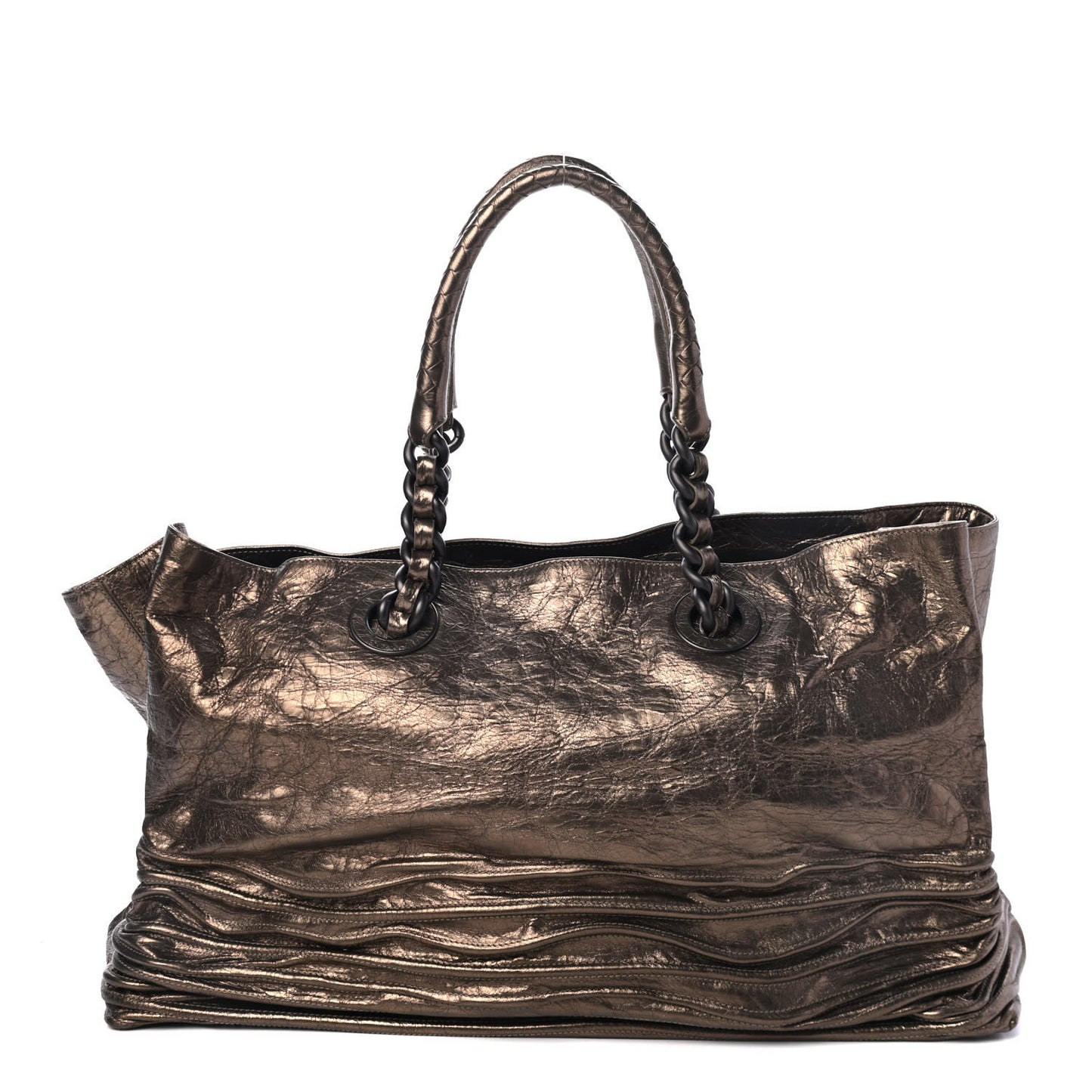 Metallic Crinkled Calfskin Tote