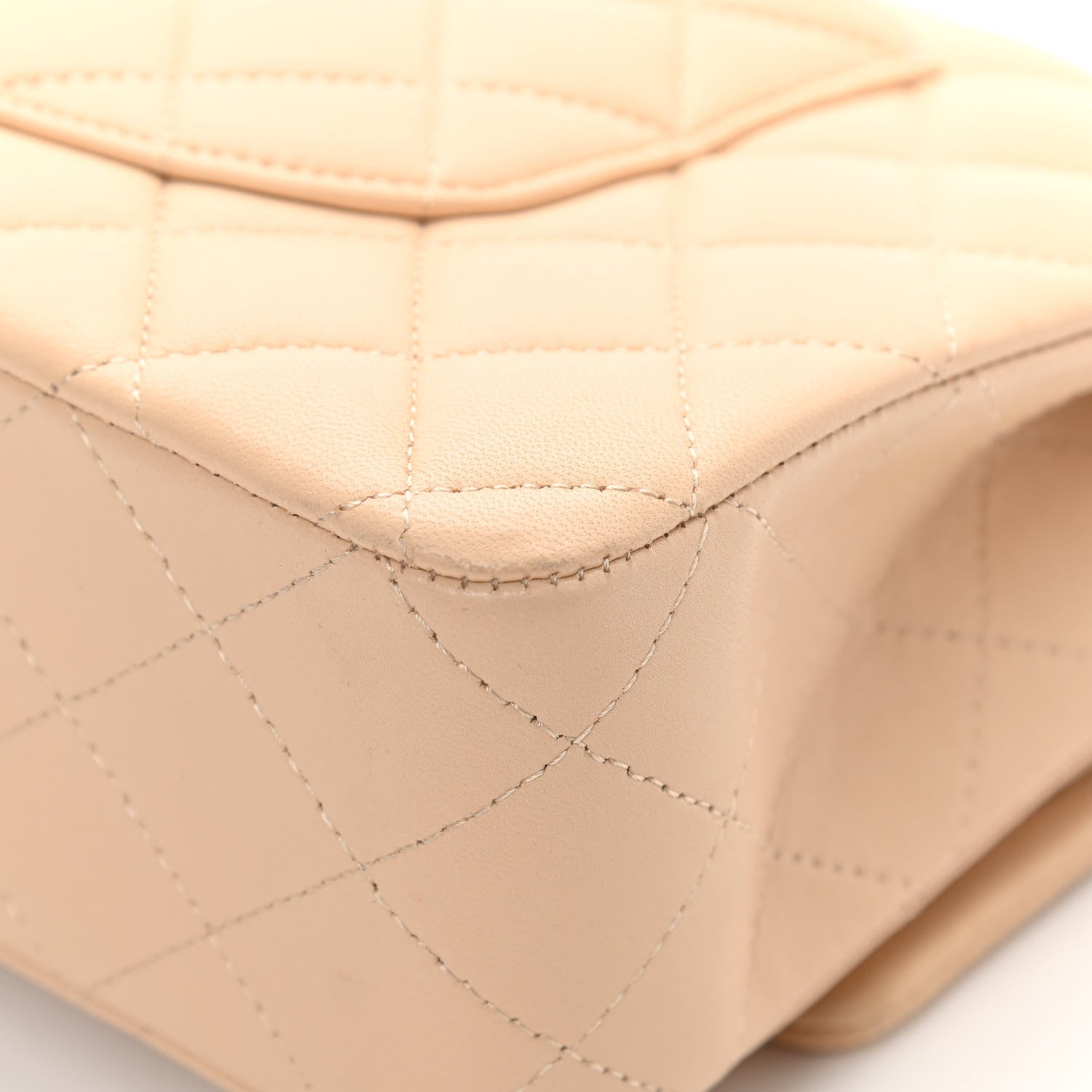 Chanel Lambskin Quilted Medium Double Flap Beige 10 of 15