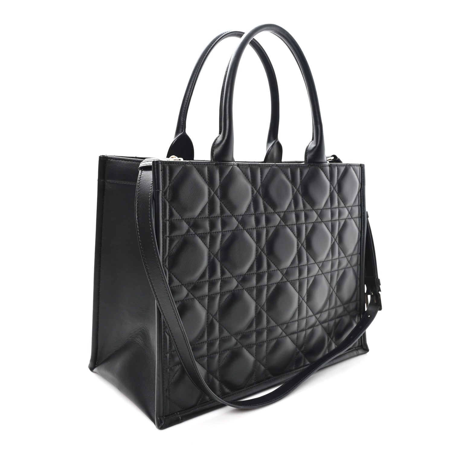 Christian Dior Calfskin Macro Cannage Medium Book Tote Black 2 of 9