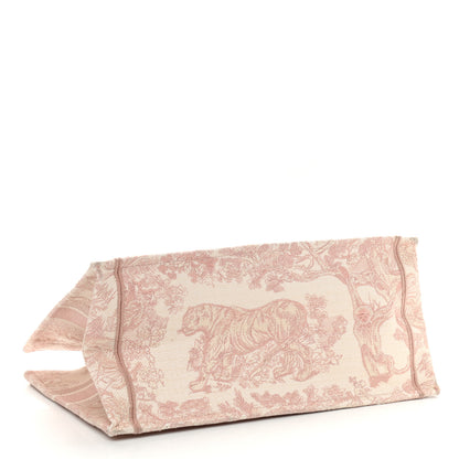 Christian Dior Canvas Toile De Jouy Embroidered Medium Book Tote Pink 3 of 10