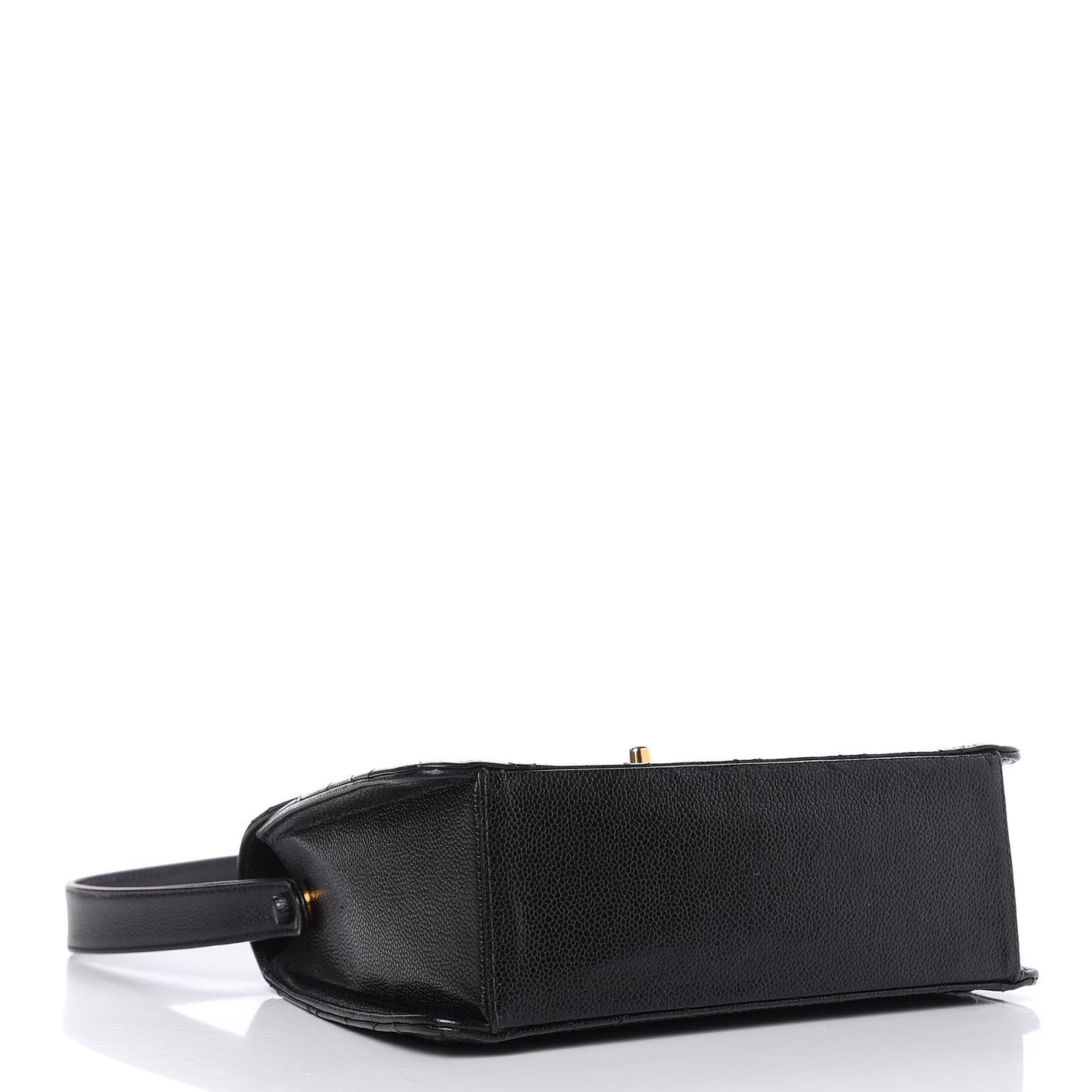 Caviar Quilted Flap Shoulder Bag Black