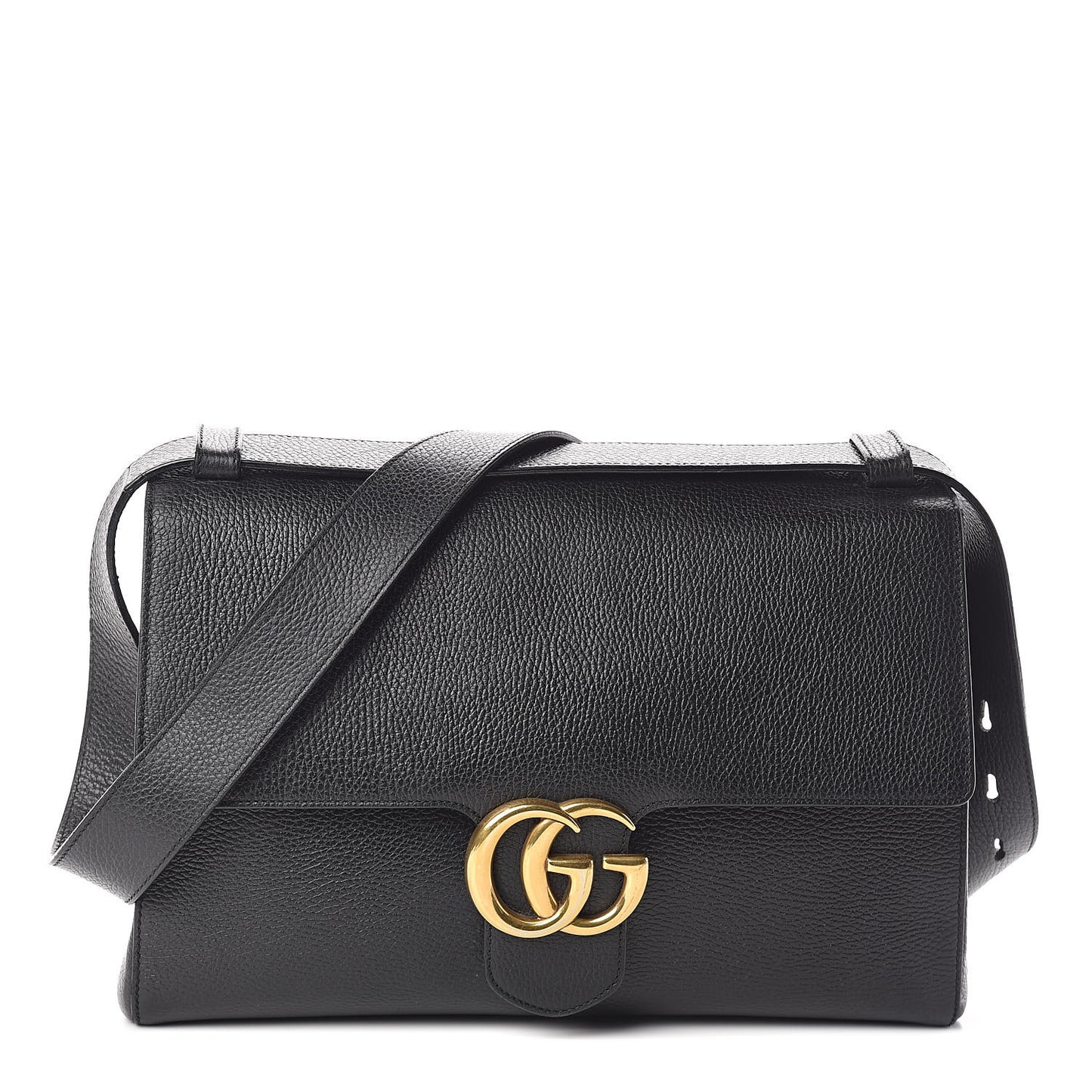 Calfskin GG Marmont Messenger Bag Black
